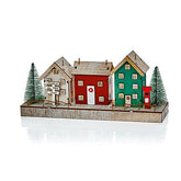 Premier LED Decoration Premier Christmas 25cm Lit Wooden Houses Scene